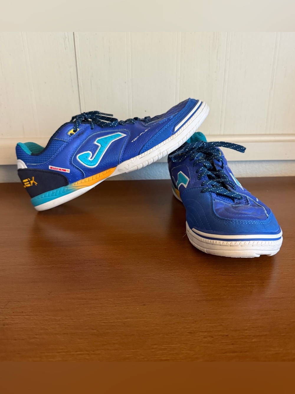 Joma Top Flex Indoor Soccer Futsal Shoes Royal Blue Men’s 7 Piel Non Marking EUC